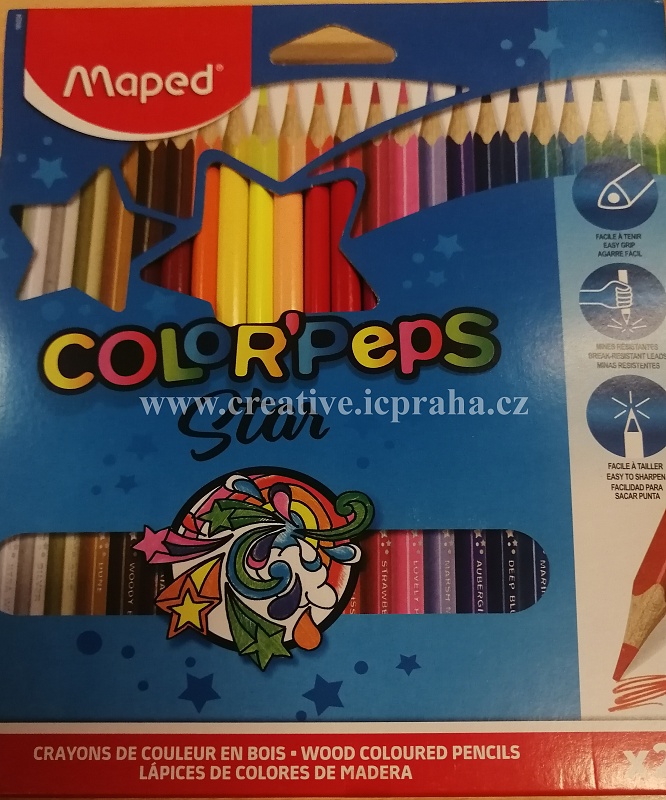 Pastelky Maped/Peps trojhr. 24barev